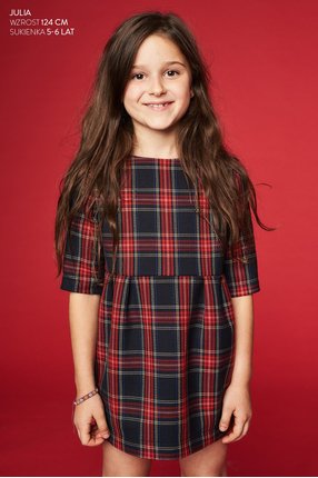 LITTLE CHEQUERED DRESS KIDS red