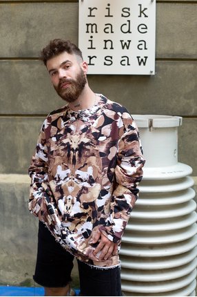 BLUZA CREWNECK print Rorschach pustynia