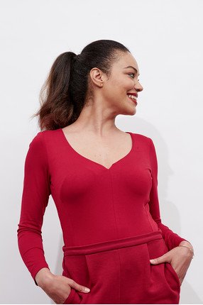 BLOUSE FROM THE HEART deep red