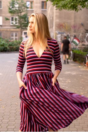WRAP DRESS autumn stripes