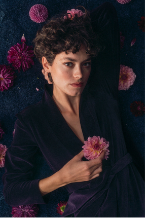 THELMA śliwkowy welur