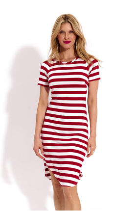 TISZERTÓWKA w czerwone paski