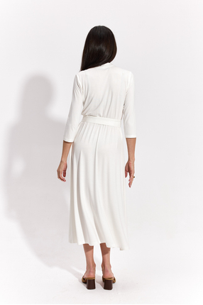 LIBERTY DRESS perłowa biel