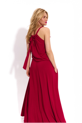 RUFFLED MAXI royal red