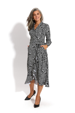 LIKE A LADY print koronkowa robota na czerni