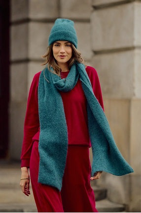 SZALIK Z ALPAKI PREMIUM butelkowa zieleń