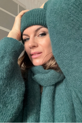 SZALIK Z ALPAKI PREMIUM butelkowa zieleń