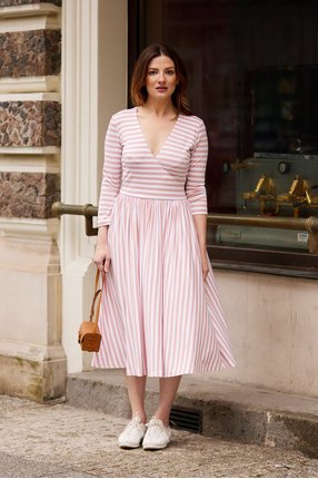 WRAP DRESS pink stripes