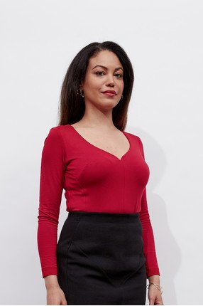 BLOUSE FROM THE HEART deep red